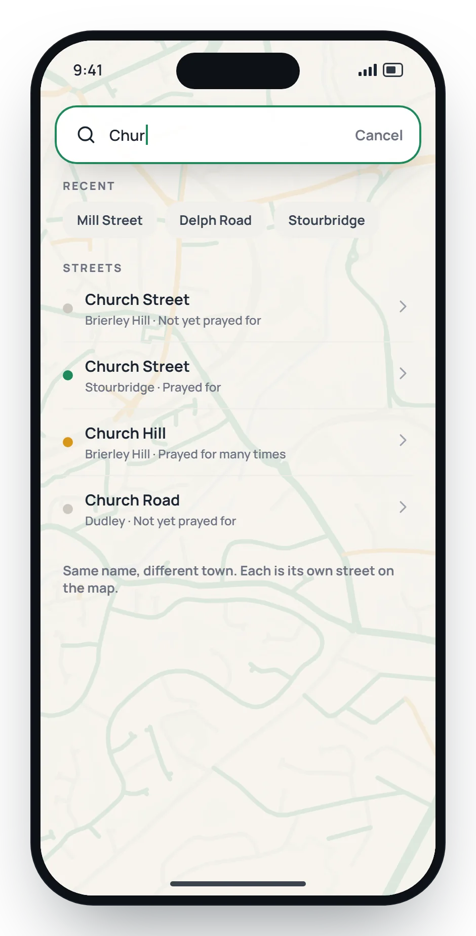 Any street in the world: concept screen